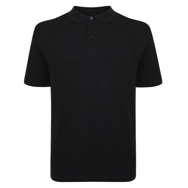 Big size Black Polo with chest pocket