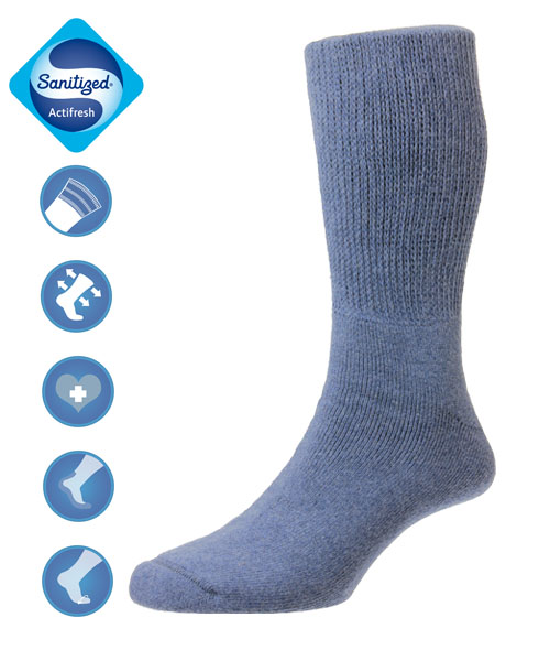 Woolen Diabetes Socks - Airforce Blue