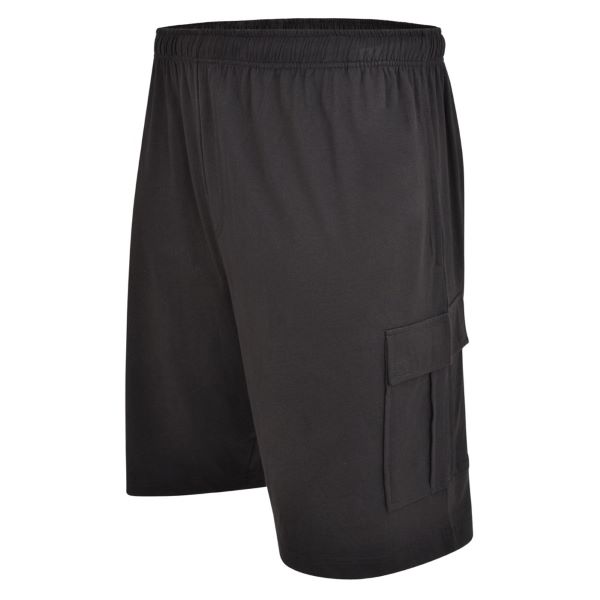 Big size Black Sweat Cargo Jogshort