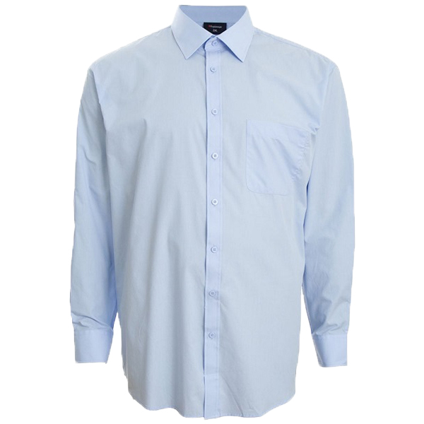 Big size Light Blue Long Sleeve Shirt